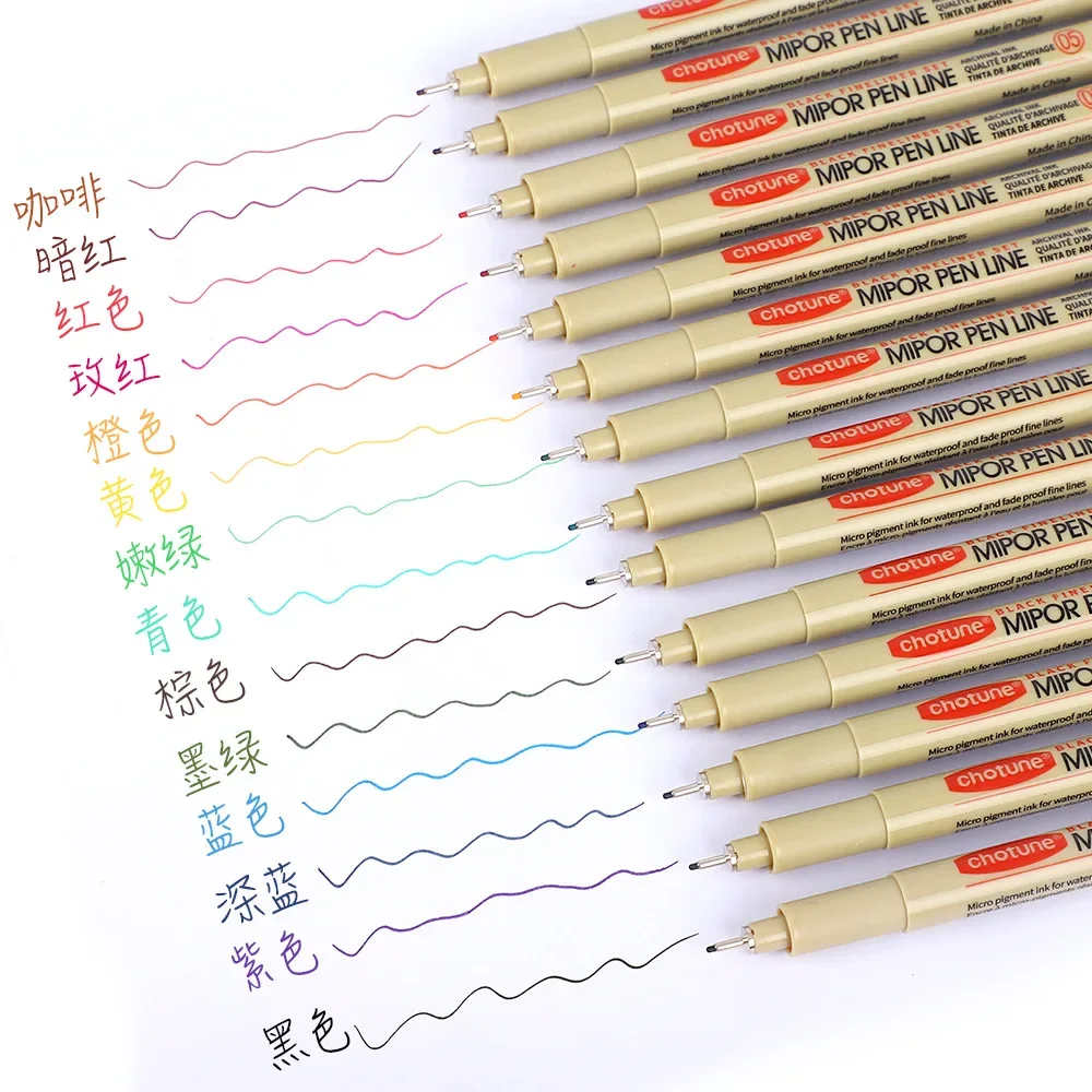 4-14 Colors Micro Fineliner Pen Set 0.5mm Fine Point Pen Sketching Anime for Artist Illustrating/Technical Drawing Art Supplies
