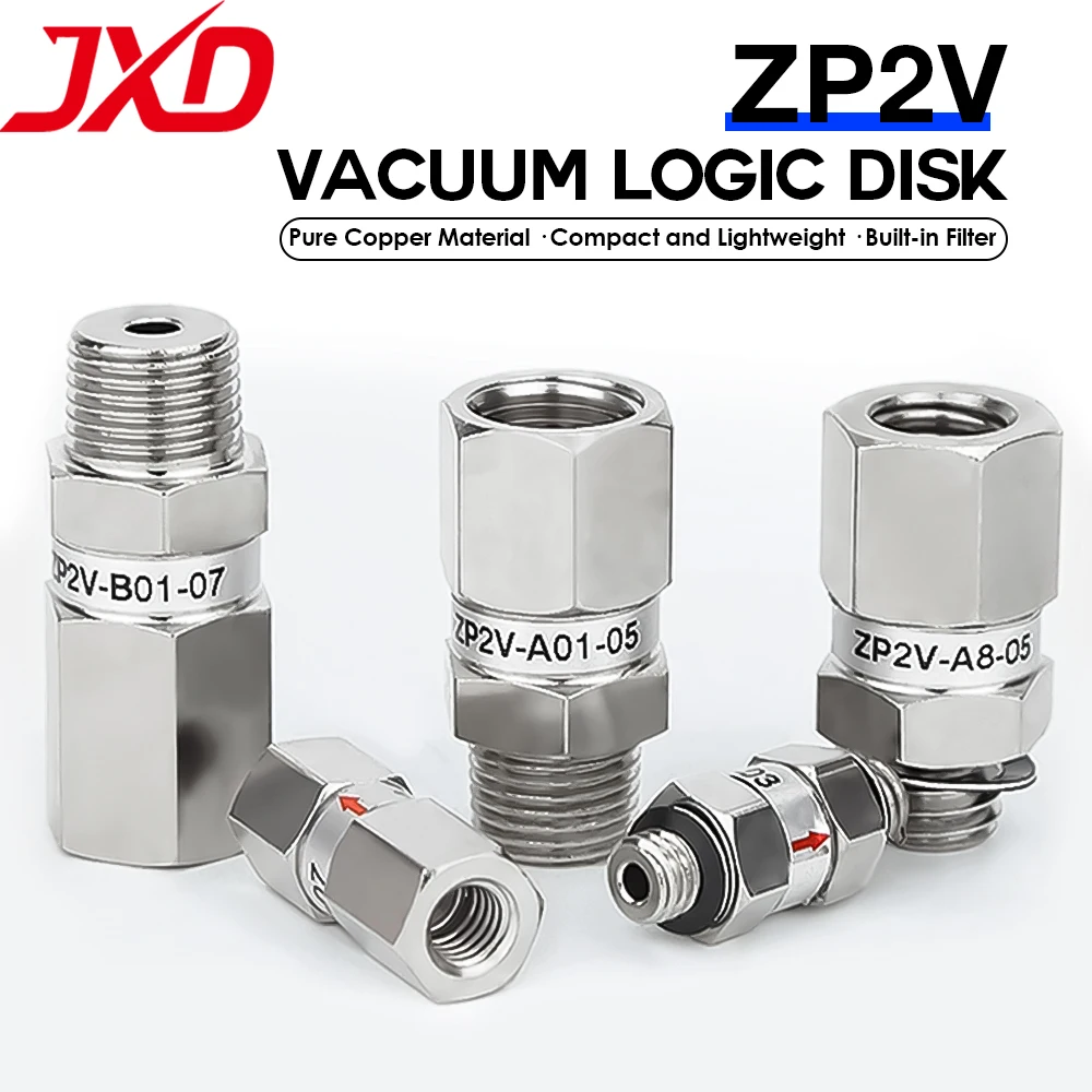 

JXD ZP2V Vacuum Logic Valve, ZP2V-A5/A8/A01/B5-B01-03/05/07 Check Valve, Safety Valve, Pneumatic Fitting Accessories