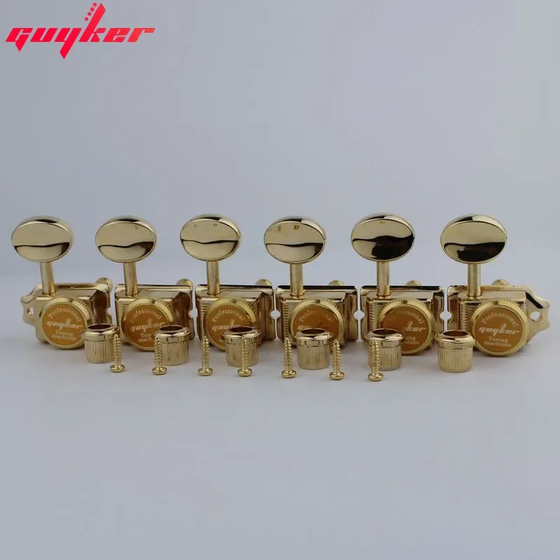 GUYKER Vintage Gold Lock String Tuners Electric Guitar Machine Heads Tuners For ST TL Guitar Tuning Pegs