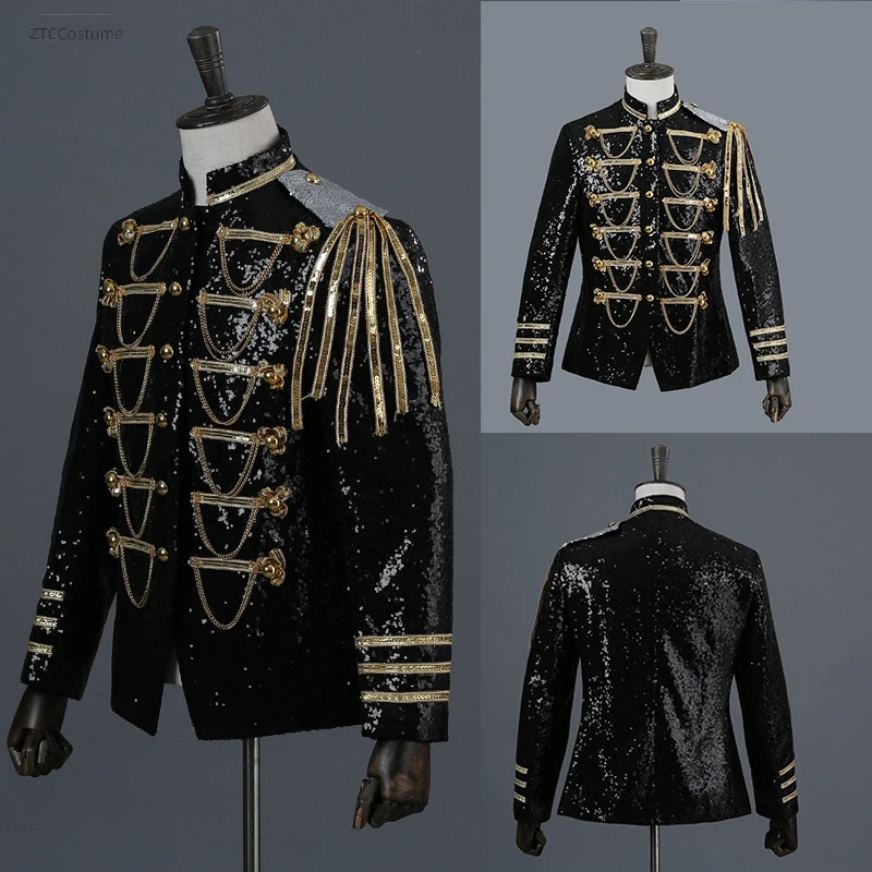 

Мужской пиджак с блестками, украшенный блестками, костюм для вечеринки, косплей, певица, костюм DJ Homme