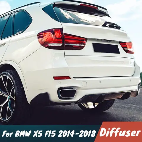 Voor 2014-2018 BMW X5 F15 ABS Plastic Auto Achterbumper Diffuser Splitter Black Carbon Body Kit Exterieur Tuning accessoires