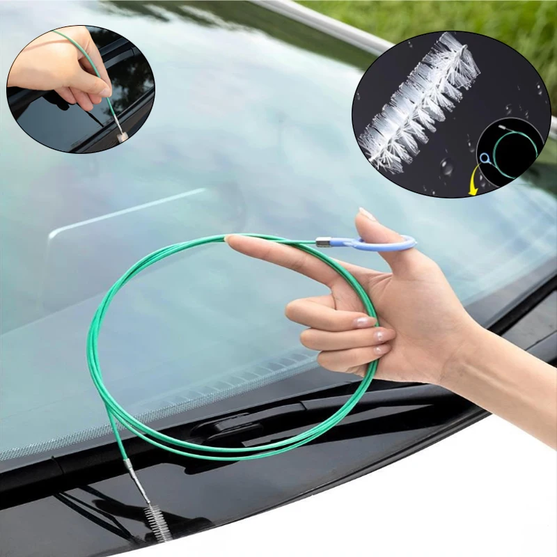 Car Duct Unclogging Brush Air Conditioner Duct Unclogging Cleaning Brush Sunroof Drain Hole Unclogger Car Accessories