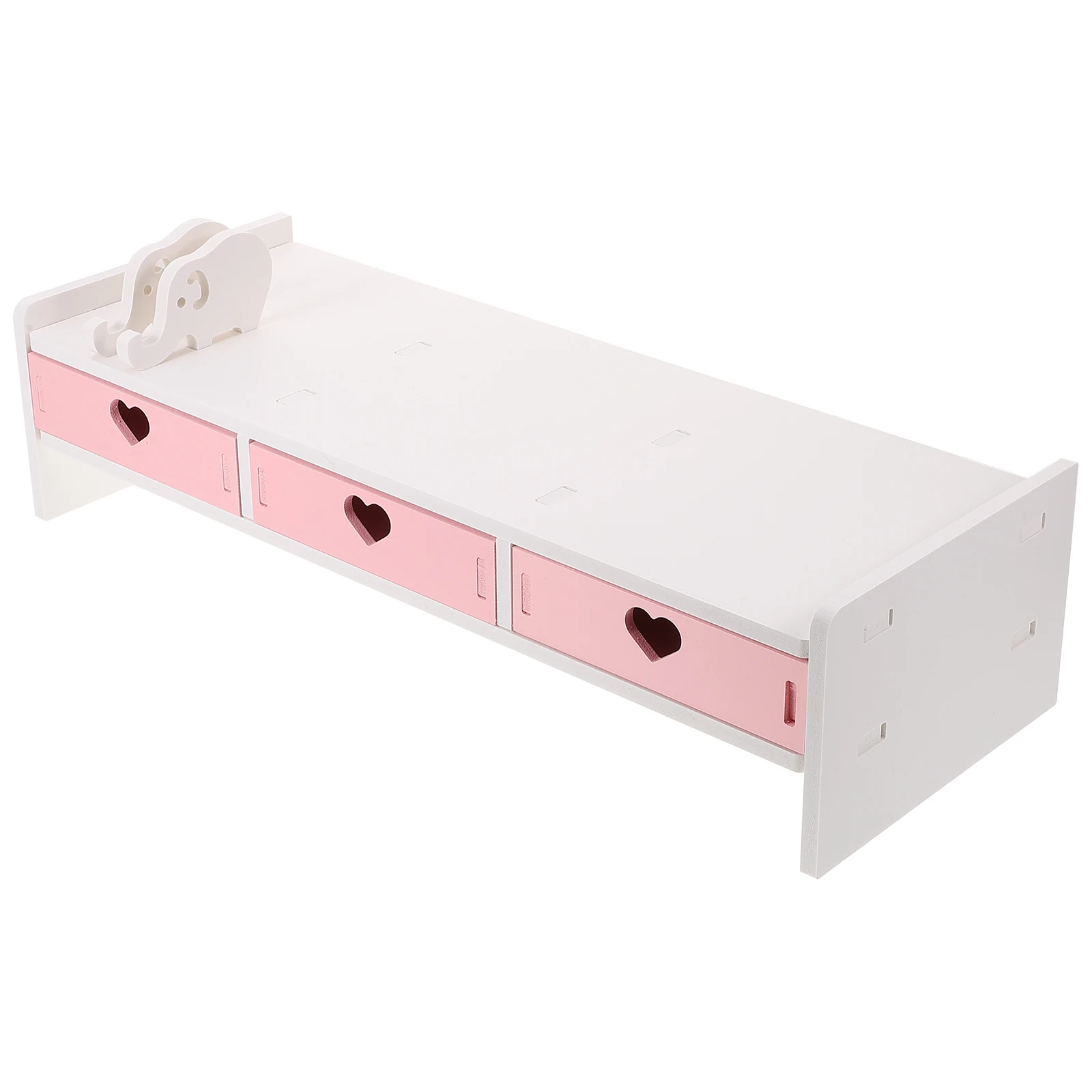 1pc PVC Holz Kunststoff Monitor Ständer Mit Schublade Starke Langlebig Platzsparende Desktop-Computer Bildschirm Riser Halter Rack Für hause