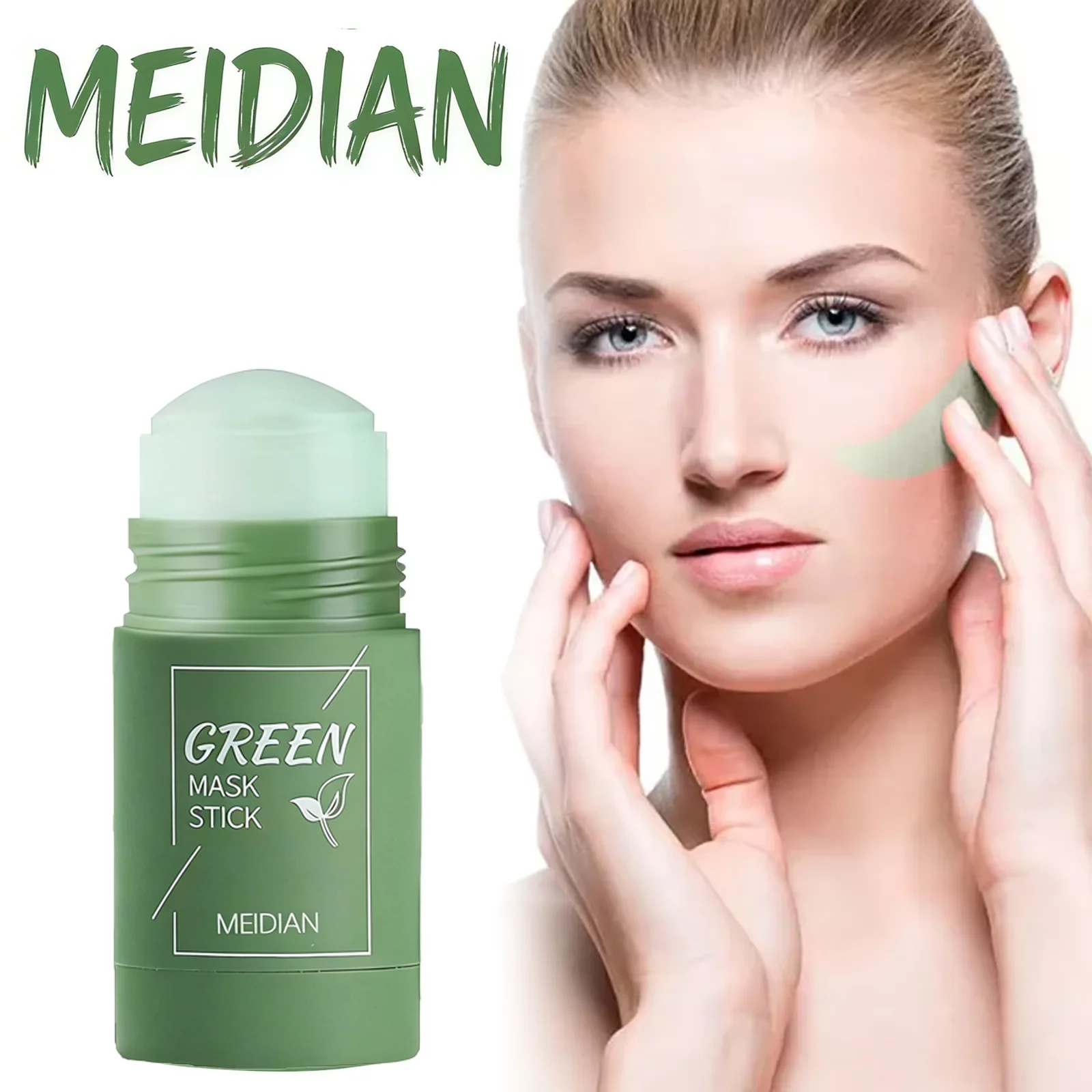 Máscara Facial em Bastão de Chá Verde 40g, Limpeza Profunda dos Poros e Removedor de Cravos, Máscara Facial Hidratante para Pele Lisa e Limpa