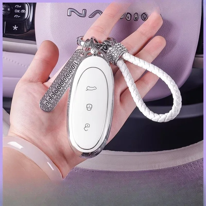 For Dongfeng Nano 01 Key Sleeve Special Car Remote Control Protective Case High-end Men's and Women's Star Diamond Lanyard