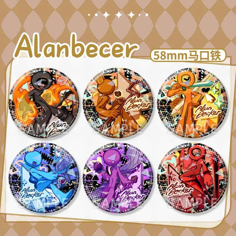 Alan Becker Anime Emblemas Pins The Second Coming King Laranja Mulheres Broche Moda Cosplay Kawaii Broches para Bolsa Acessórios