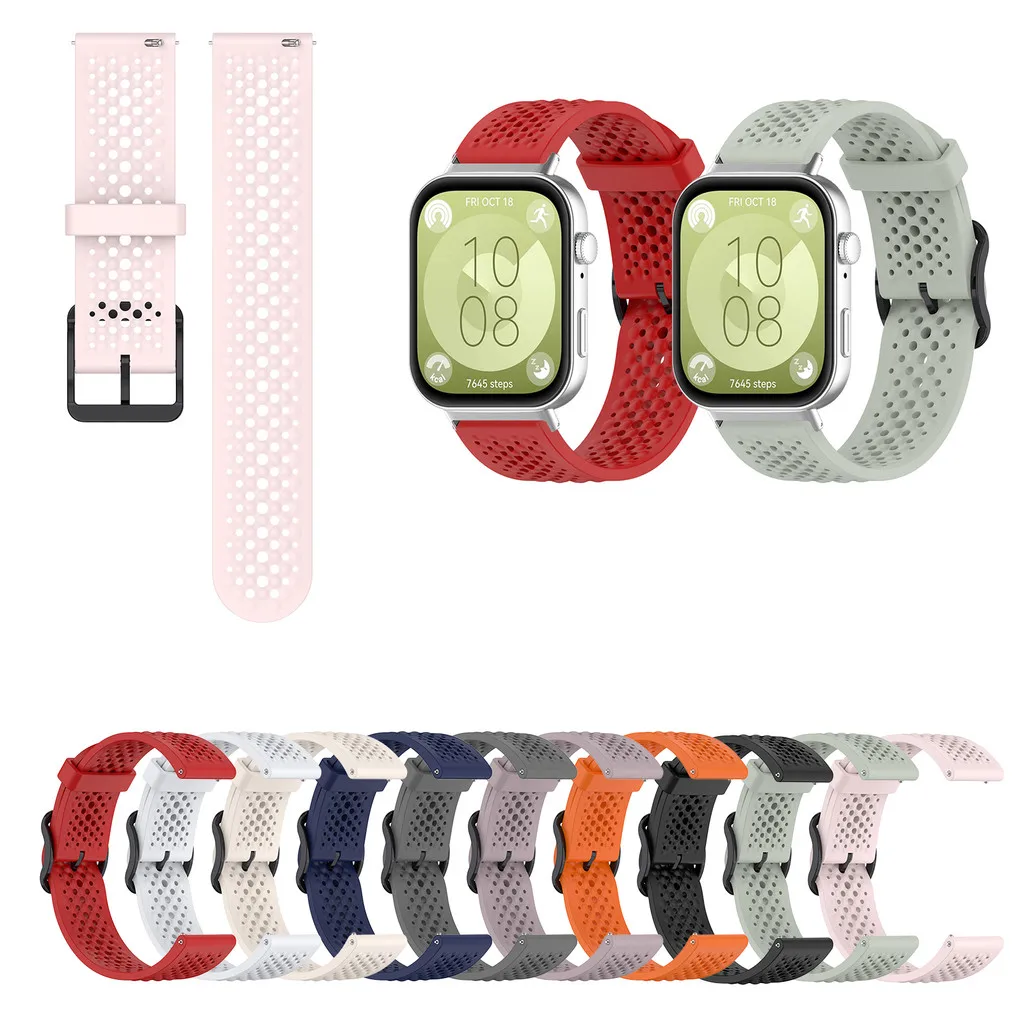 Дышащий мягкий силиконовый ремешок для Huawei Watch Fit 2 3 4/Fit New/SE/ Special Edition/Fit2/Fit3 Fit4 Pro Водонепроницаемый ремешок