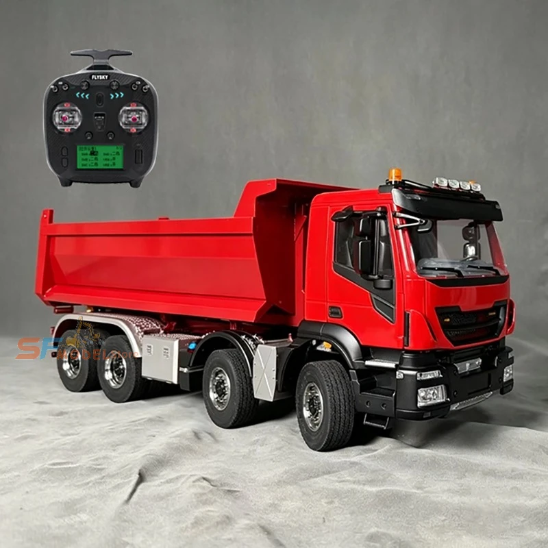 8x8 Hydraulic RC Truck 1/14 RC Dump Truck Metal Model with 3-Speed ​​Gearbox and Differential Lock System Remote Control Car Toy