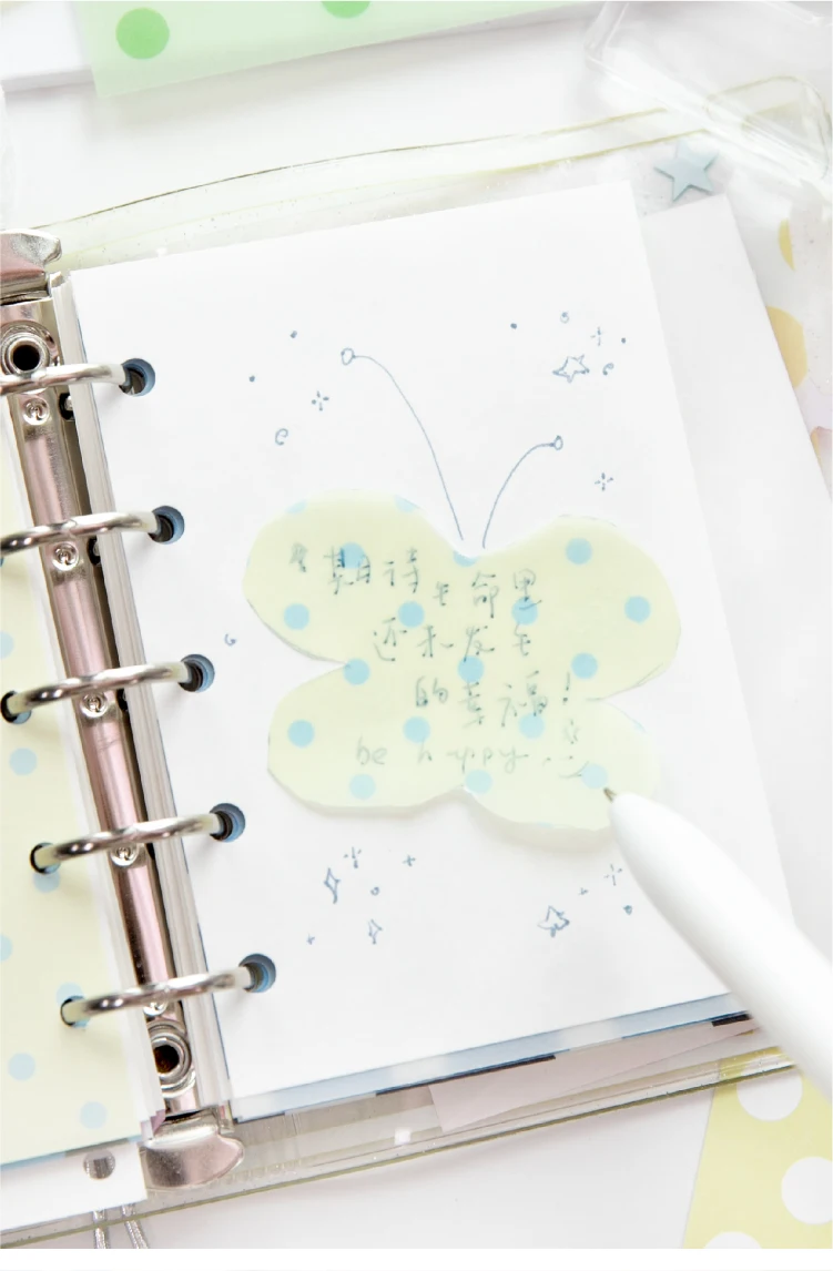 Journal GO 32 Stück Polka Dot Waltz Vintage Dots Dual Material Paper Kreatives DIY Junk Journal Collage Scrapbooking Hintergrund DIY – Detail 12