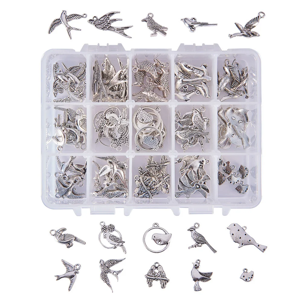 90 Pcs Alloy Pendant Charms Mixed Pattern DIY Jewelry Making Necklace Bracelet Earrings Accessories Craft Project