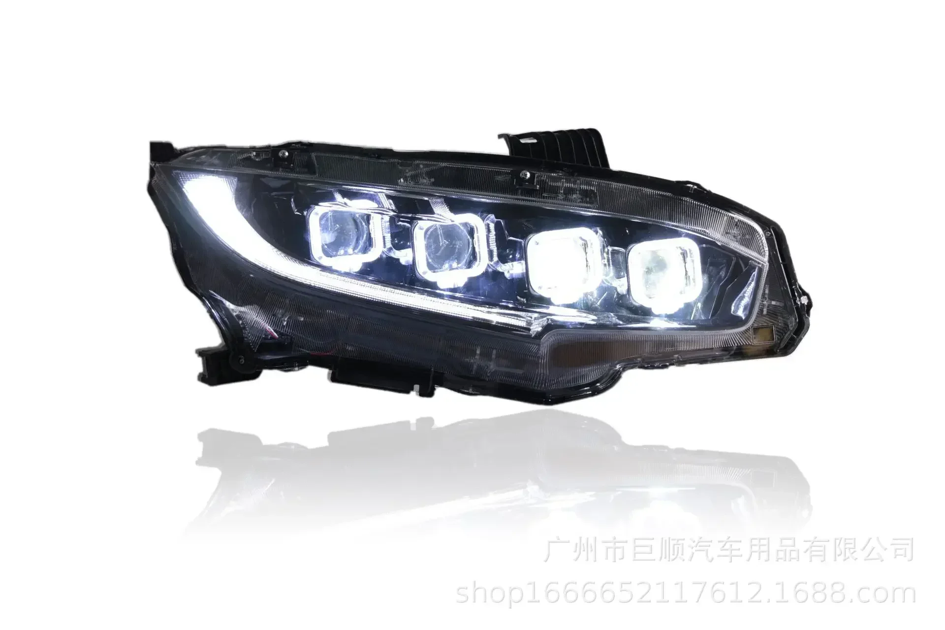 

Suitable for 16-21 Honda 10th generation Civic headlight assembly modified Bugatti LED daytime running light lens