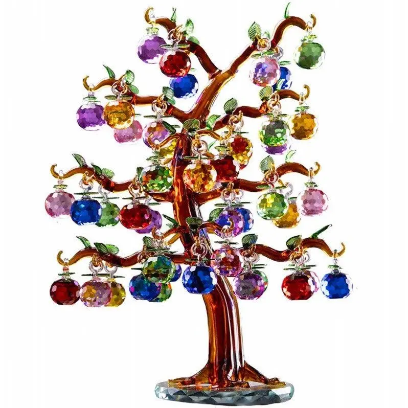 

Zhao Fa Cai Crystal Apple Tree Ornament Money Tree Living Room Entrance TV Wine Cabinet Decoration Gifts Housewarming Gifts