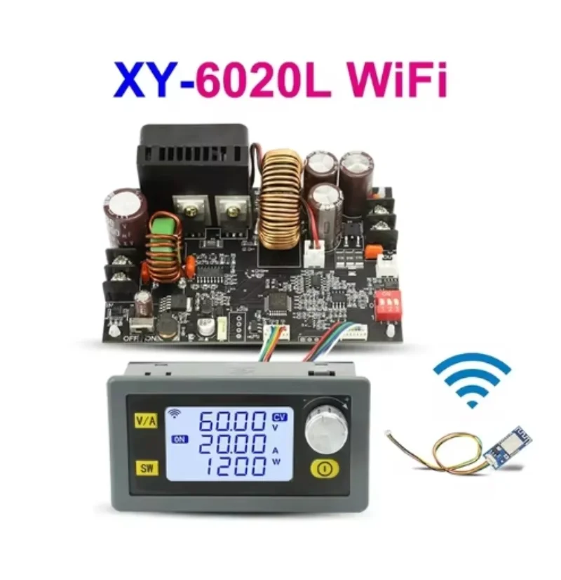 6020L 60V 20A 1200W Buck Converter CC CV Step-Down Module LCD Adjustable Regulated Stabilized Voltage Power Supply