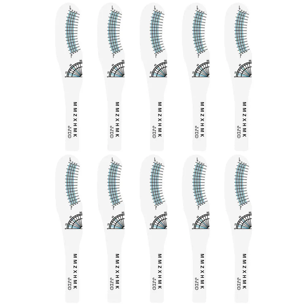 

10Pcs Eyelash Ruler Lash Measuring Tool Paper Precise Length Curling Degree Ruler Eyelash Supply Kit