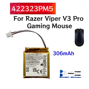 Bilashmart original 422323PM5 Battery 306mAh Razer Viper V3 Pro Gaming Mouse Batteries akku + Free Tools