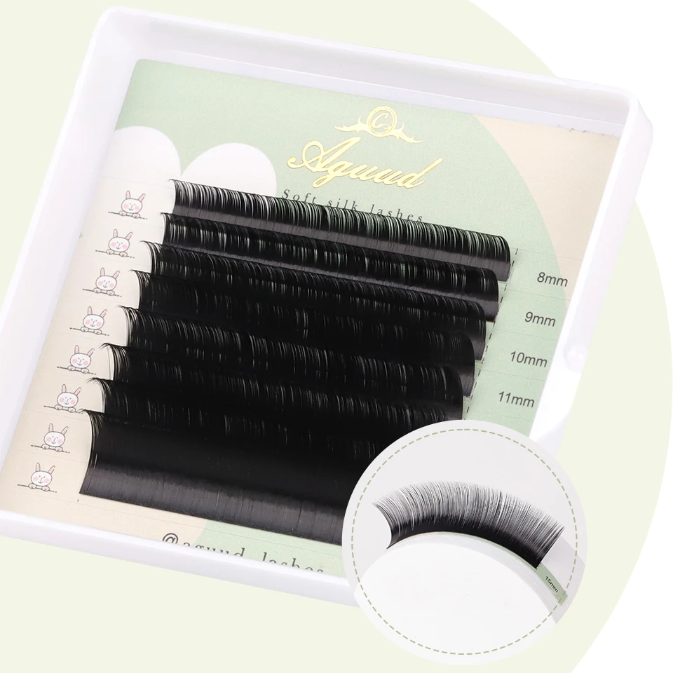 AGUUD  8 Rows Faux Cils Lashes Individual Eyelash Extension Matte Professional Soft and Natural Makeup Premium Eyelashes