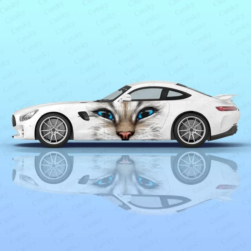 Cat Dog Animal Eyes Car Body Sticker Itasha Vinyl Side Decal Body Wrap Cover  Auto Accessories Decoration Protective Film Gift