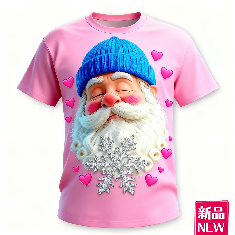 

Funny Santa Clause Graphic T-Shirts For Men Women Fashion Casual Comfortable Short Sleeve Tees Christmas Theme Loose O-Neck Tops