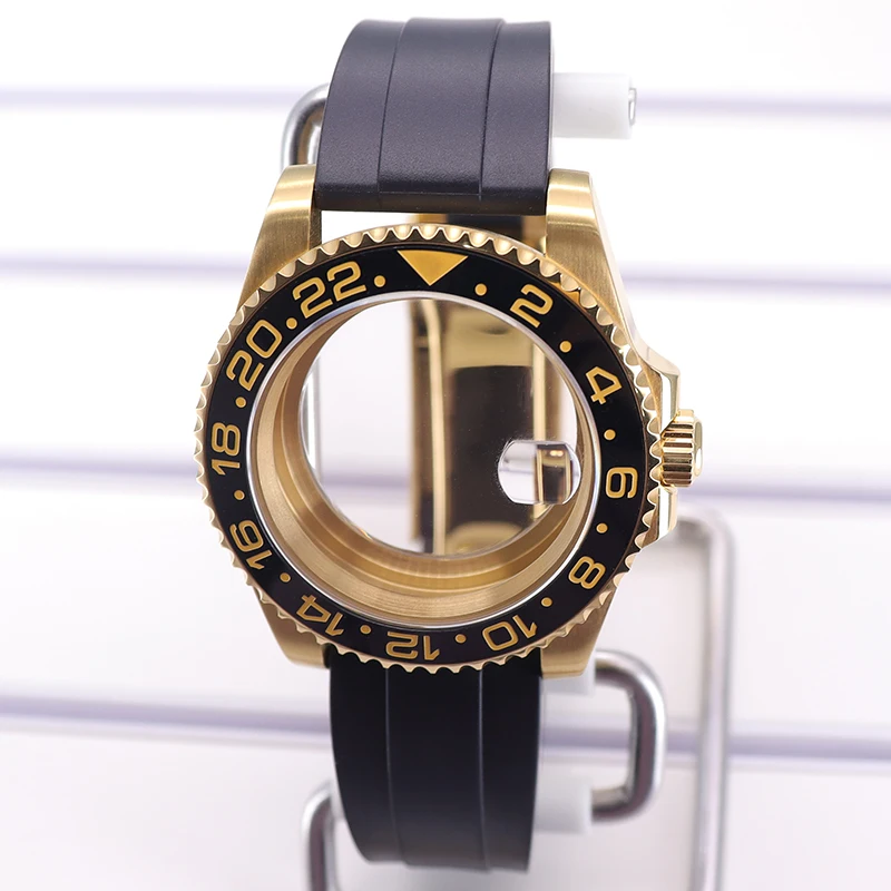 40-mm-Uhrengehäuse, NH35-Gummiarmband für NH35, NH36, NH34/38, Miyota8215, ETA2824-Uhrwerk, GMT-Sub-Gehäuse, 120-Klick-Lünette mit einseitiger Drehfunktion. – Detail 2