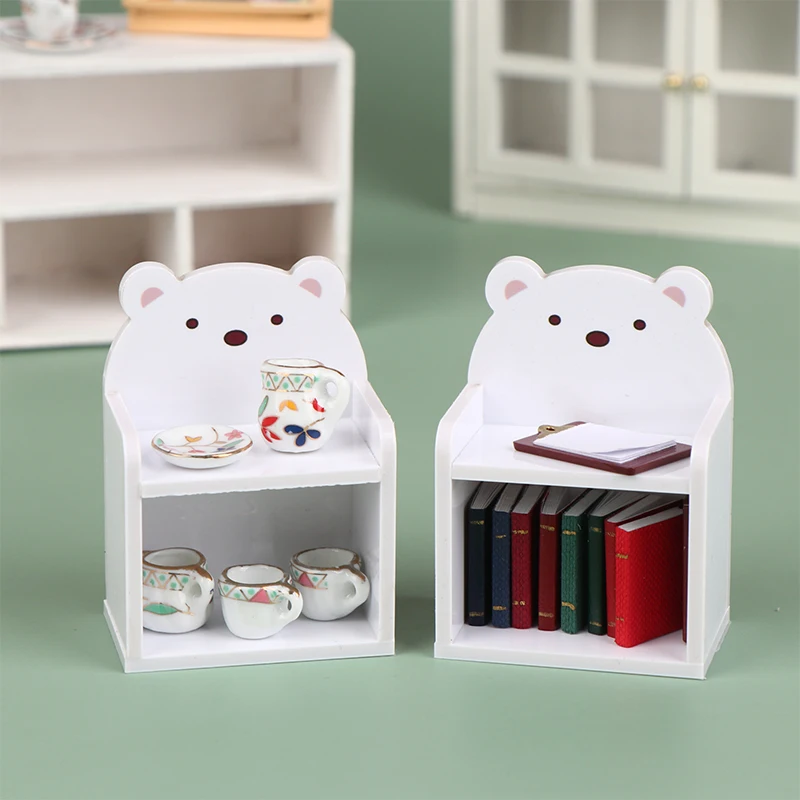 1PCS 1/12 Miniature Bookshelf Dollhouse Desk Shelf Doll House Furniture Decoration Accessories