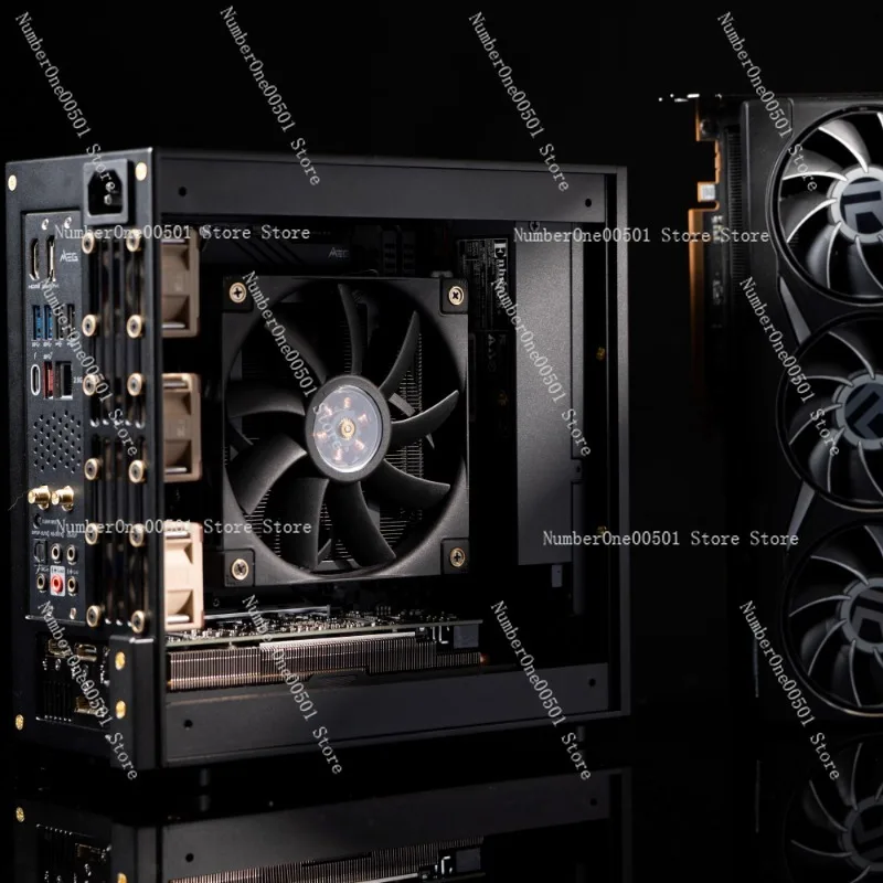 LP P6 ITX Case Aluminum CNC Mini PC Chassis for 4060 GPU with 1U Power Supply Low Profile SFF