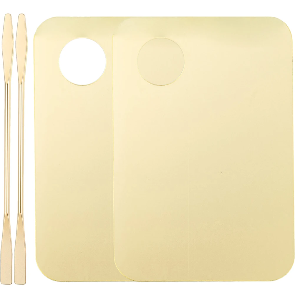 

2 set Makeup Mixing Palette Set Acrylic Foundation Blending Plate Portable Small Lightweight Tools Spatula Concealer