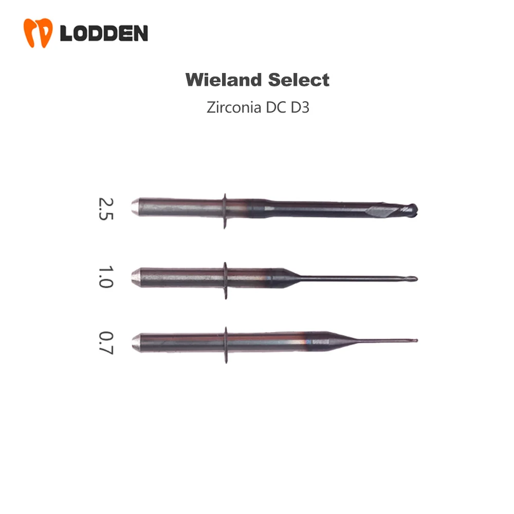 

Wieland Select Dental Lab Zirconia DC D3 Milling 2.5/1.0/0.7 Bur Wear Resistant Milling Tool