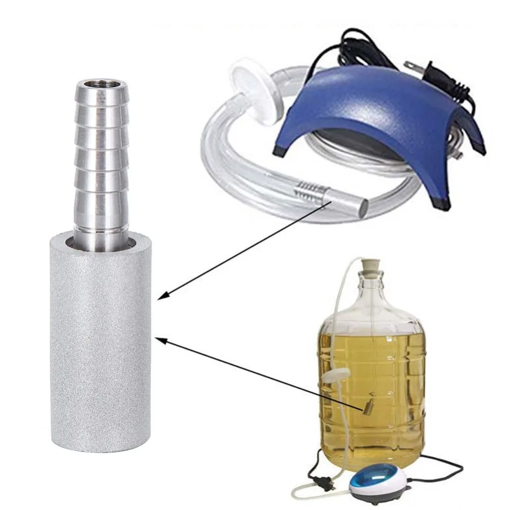2pcs Durable 0.5 Micron Aeration Stone Stainless Steel 1/4 Inch Barb Oxygenation Stone Carbonating Stone Wine Making