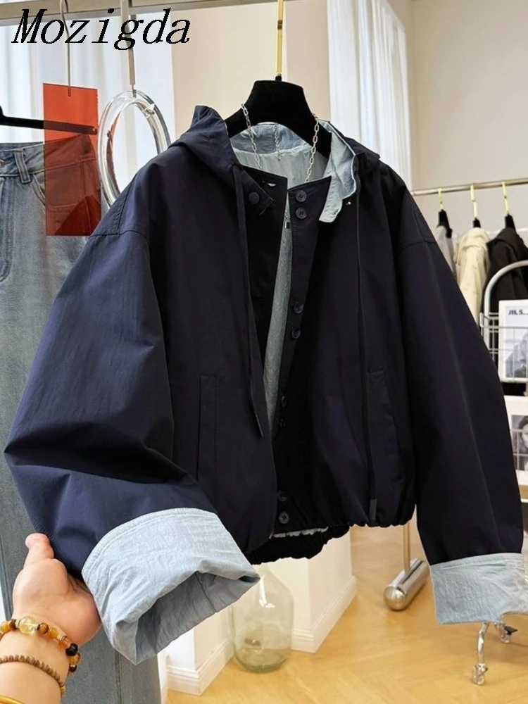 

New Hooded Work Windbreaker Solid Ccolor Windproof Jacket for Women's Outdoor Casual Hooded Thin Coat Jacket Top