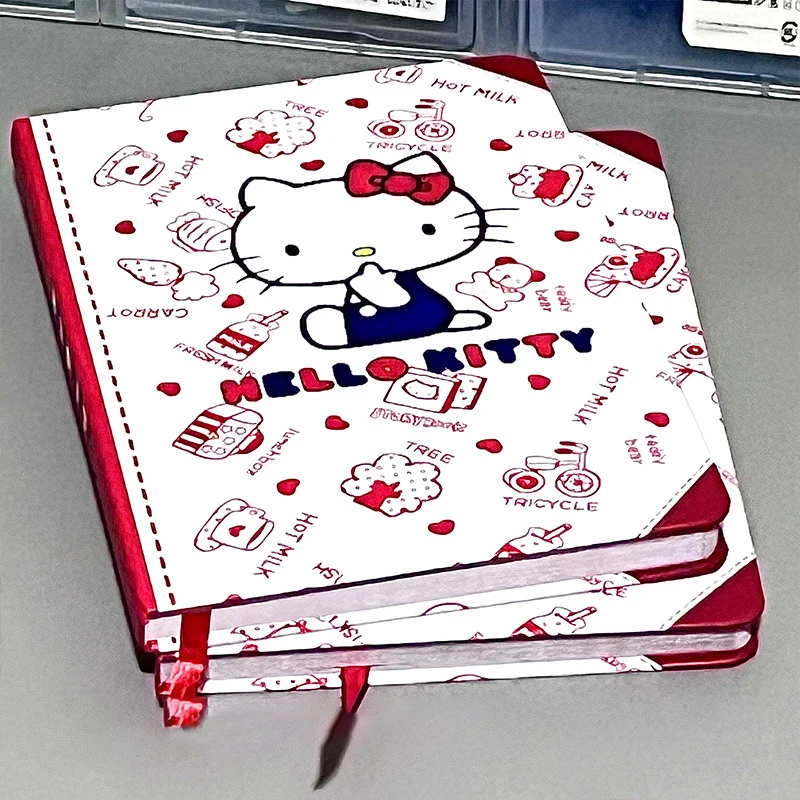 

Cartoon Sanrio Hello Kitty A5 Notebook Good-looking Student Cute Hardshell Color Page Student Diary Learning Stationery Notepad