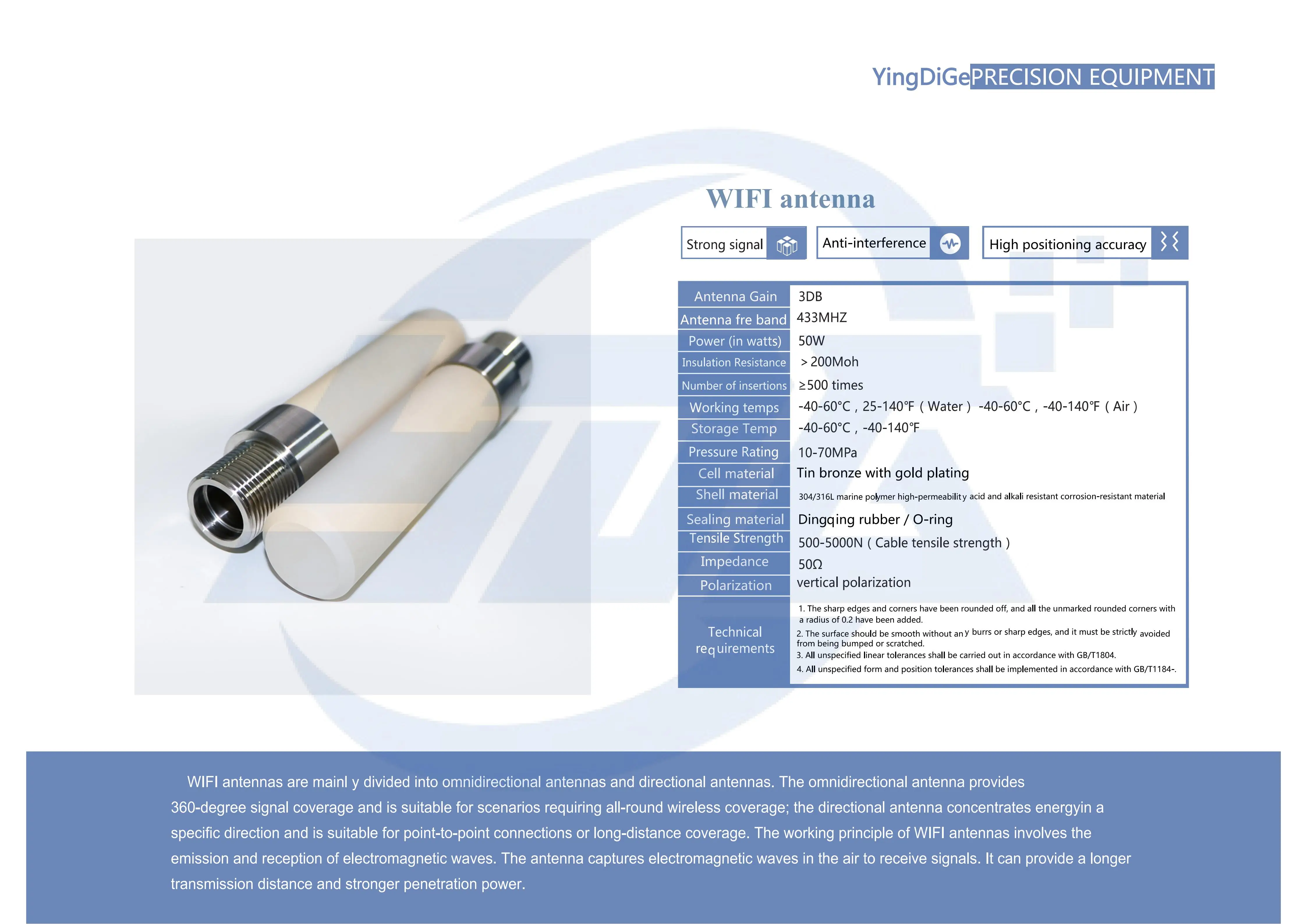 -A Underwater Communication System Pressure Resistant Marine Combo Antenna Integrated Subsea Device For Water