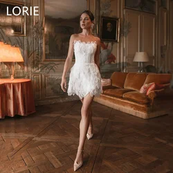 LORIE 3D Lace Applique Sexy A-line Sweetheart Short MIni Wedding Dress Backless Bridal Gowns vestidos de novia Customized 2025