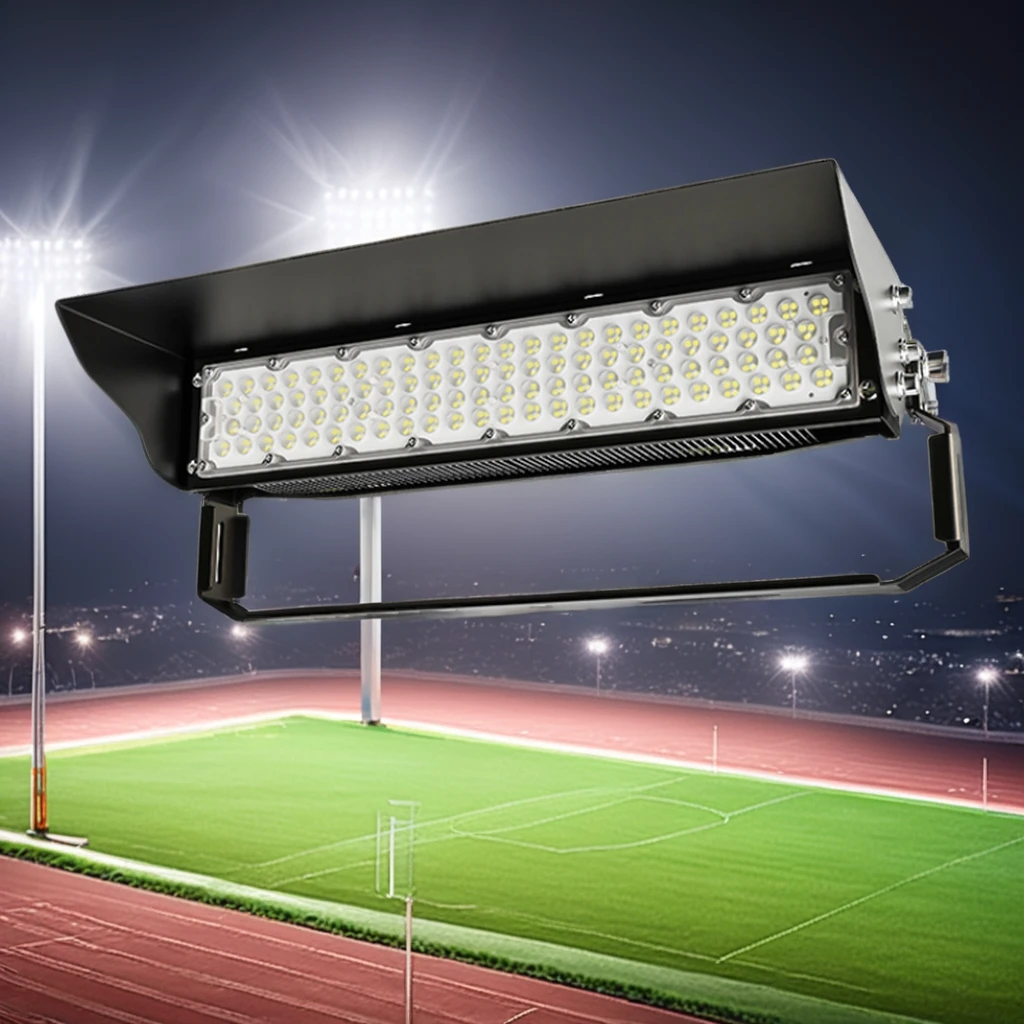 240W-2000W Stadium LED Flood Light for Outdoor Sport Black 80°21' High Mast Light With Aluminum Body IP66 for Gym & Field