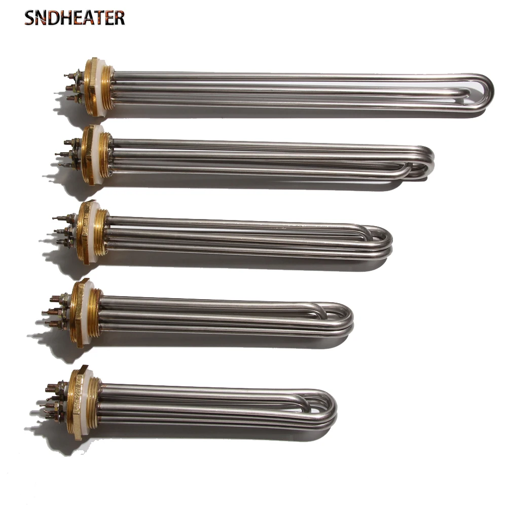 SNDHEATER 110V/220V/380V przemysłowy zanurzeniowy podgrzewacz wody rezystancja DN32/DN40/DN50 rura elementu grzejnego