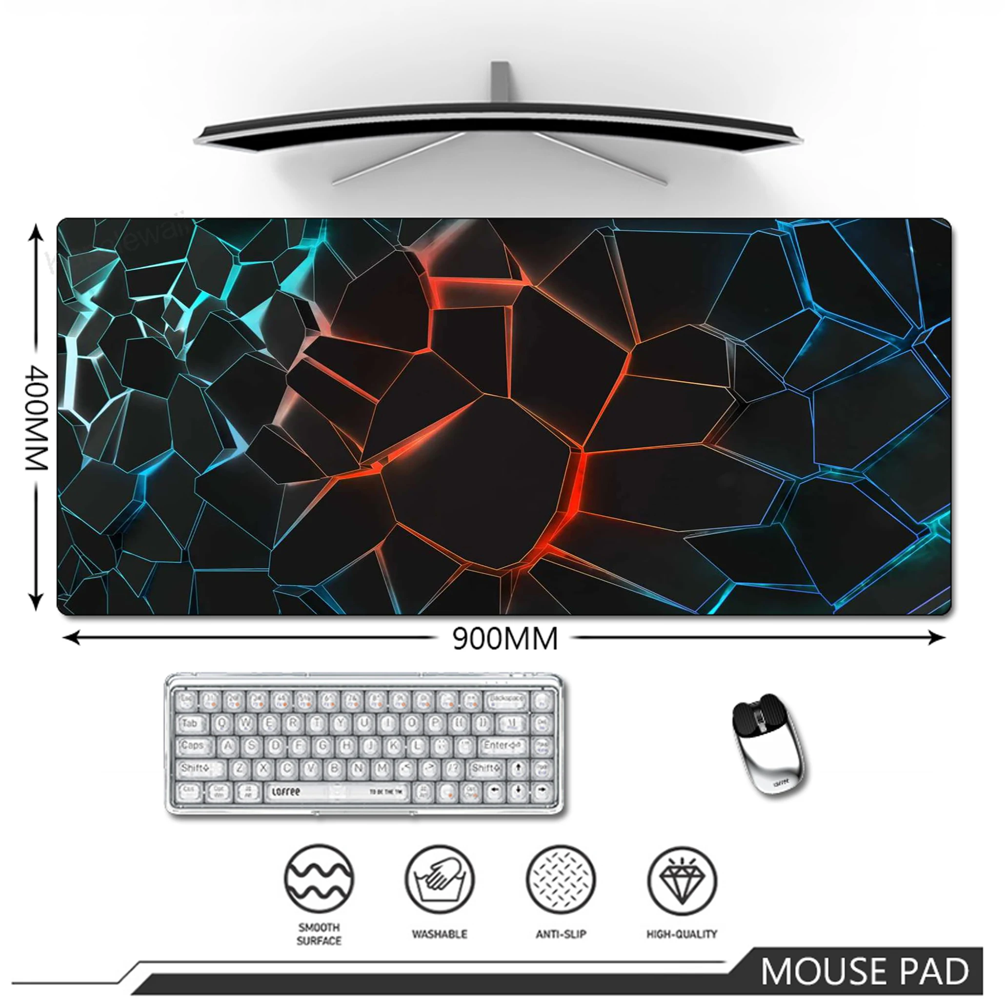 Hexagon Mouse Pad Large Game Triangle Mouse Mat Gaming Mousepad Speed Keyboard Pads Table Carpet Gamer Deskmat 900x400mm