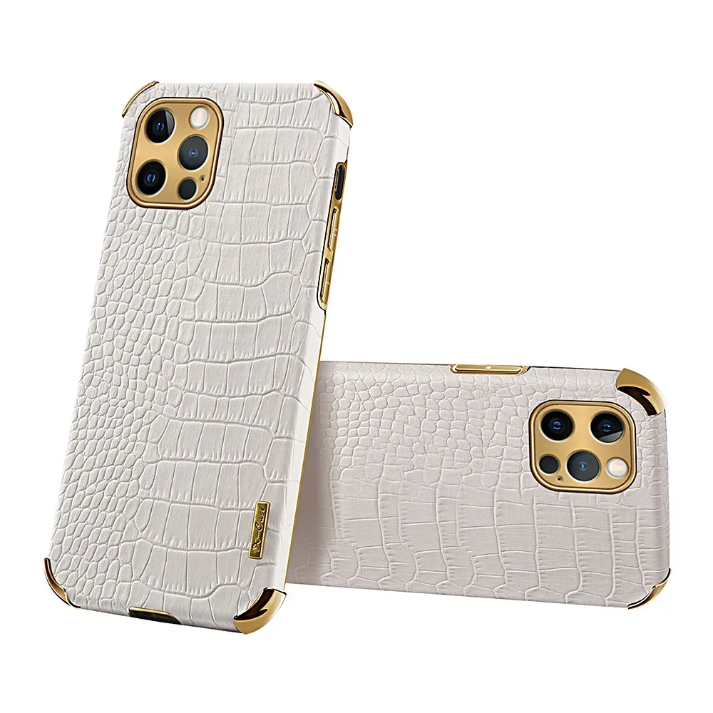 

For iPhone 15 14 Pro Max Luxury PU Crocodile Leather Texture Phone Case Cover for iPhone 14 Plus 12 Mini 13 11 Pro XS Max
