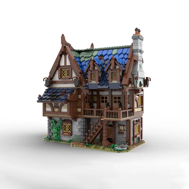 2989 قطعة MOC أفكار حانة القرون الوسطى ونموذج CUUSOOed ألعاب البناء كتل تجميع فكرة ذاتية الصنع هدايا عيد الميلاد الطوب عيد ميلاد #3