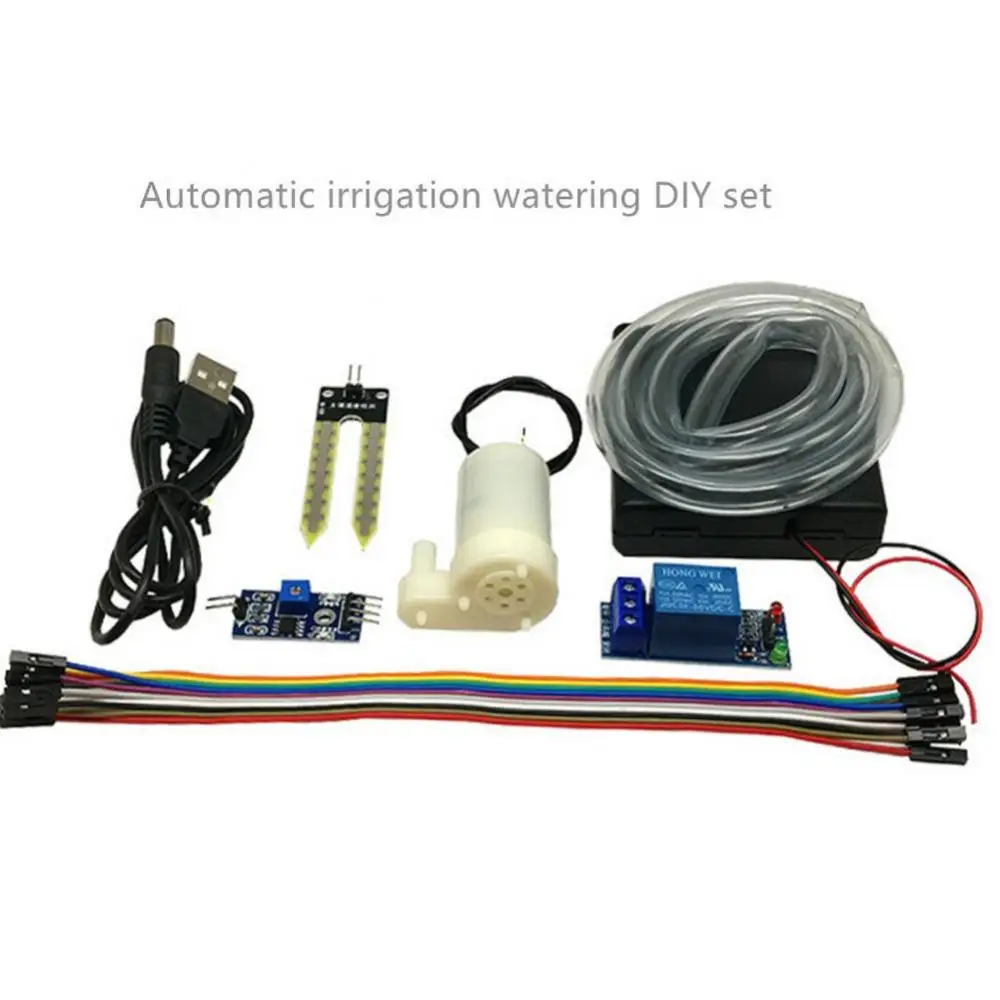 Garden Automatic Watering System Kit DIY Automatic Watering Irrigation System Soil Moisture Sensor Pump Module Kit Drip Watering