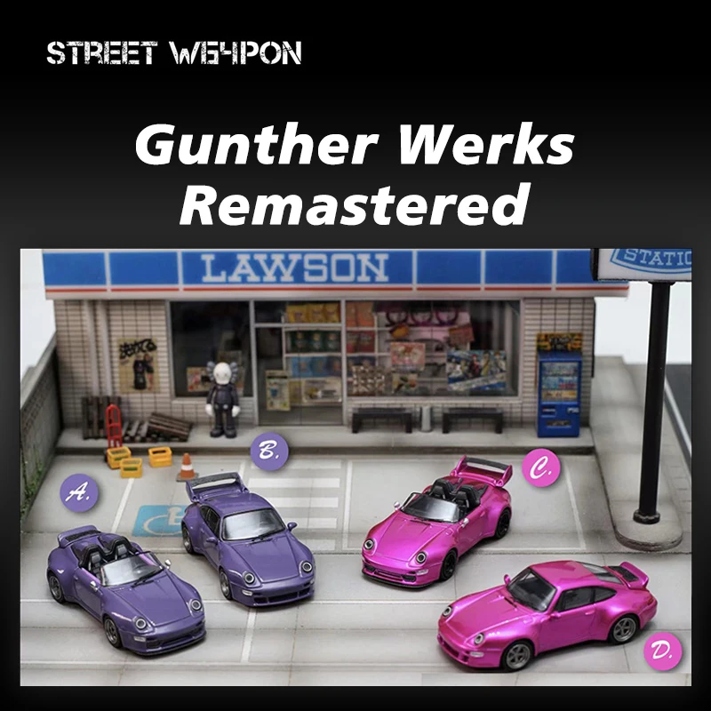 

PreSale SW 1:64 Gunther Werks Remastered Convertible Diecast Diorama Car Model Collection Toy Street Weapon