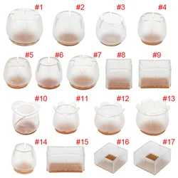 10pcs Silicone Chair Floor Protectors Non-slip Mat Rectangle Square & Round Chair Leg Caps Furniture Feet Covers Table Foot Pads