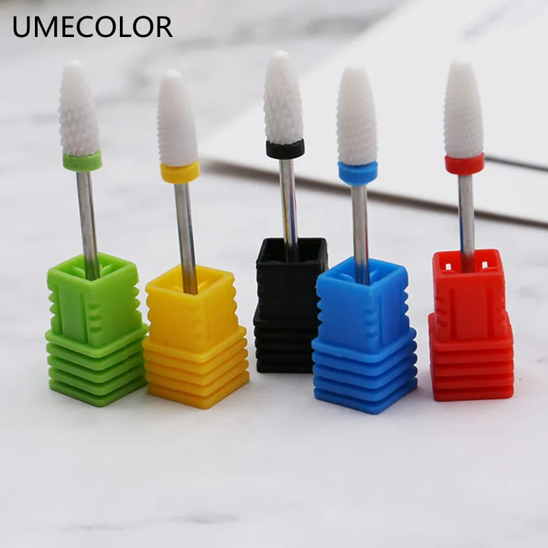 1PC Ceramic Nail Drill Bits Gel Polish Remove Dead Skin Clean Electric Milling Cutters For Electric Nail Polisher