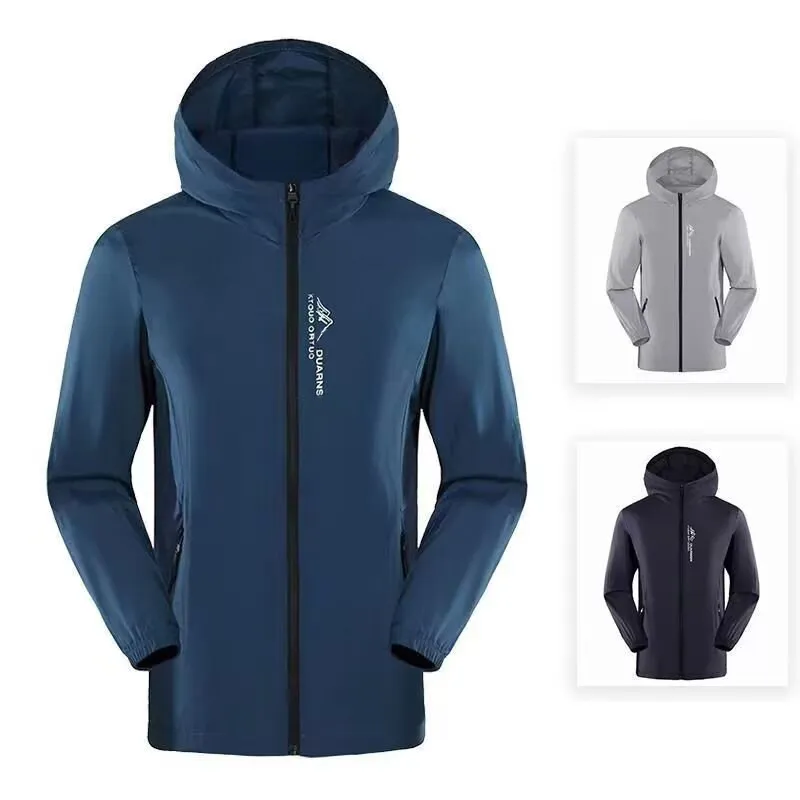 速乾性アイスシルク薄い日焼け止め服メンズ夏釣りジャケット通気性作業服軽量ポリエステル繊維