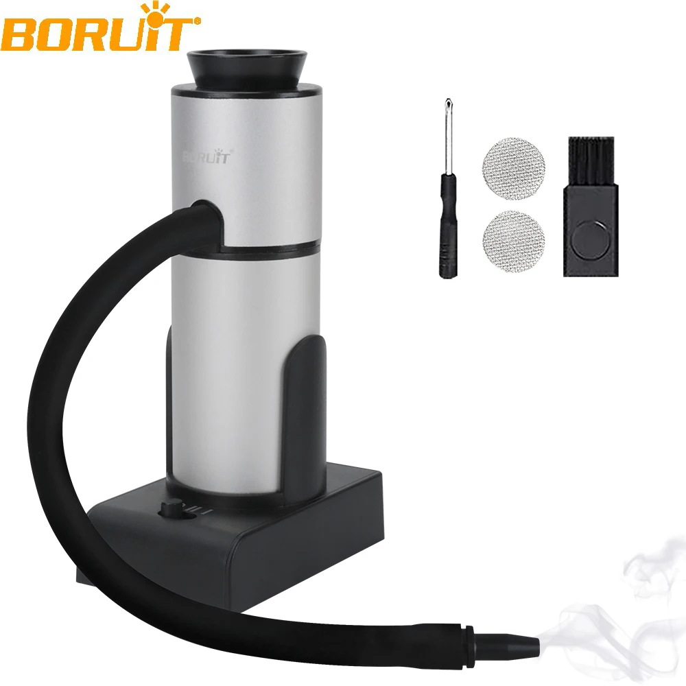 BORUiT SK303 Portable Food Cold Smoke Generator Molecular Cuisine Smoking Gun Meat Burn Cooking for BBQ Cocktail Use AA Battery