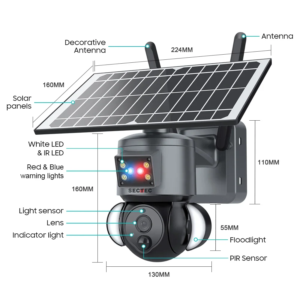 2023แนวโน้มขายร้อนบ้านกลางแจ้งกล้องเครือข่าย4MPระบบรักษาความปลอดภัยไร้สายWIIFI 4Gพลังงานแสงอาทิตย์กล้องเฝ้าระวัง