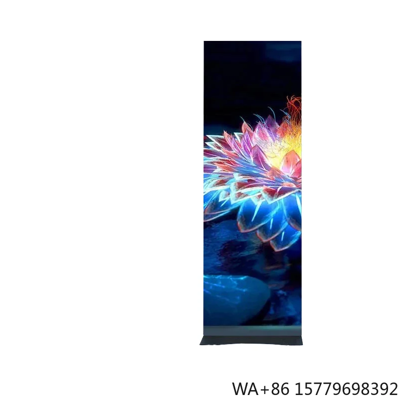 1080P Full HD 8K Indoor LED Poster Screen HDR10+ IP65 Waterproof 180° Ultra Wide Angle Shop Window Display