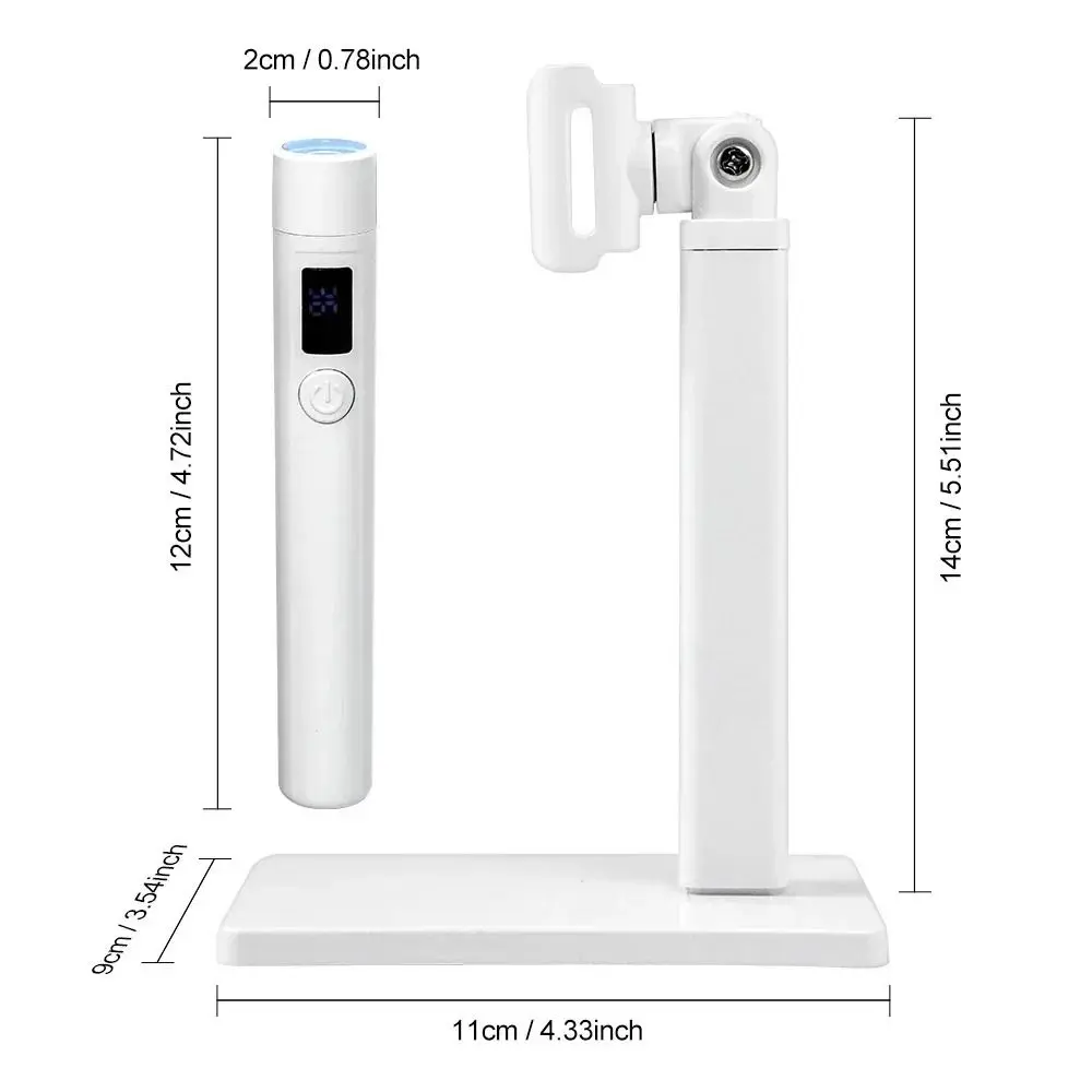 Lampe LED UV Rechargeable pour ongles, avec support pour sèche-ongles, affichage LCD, lumière d'art des ongles, Gel portable amovible, lumière UV pour bureau