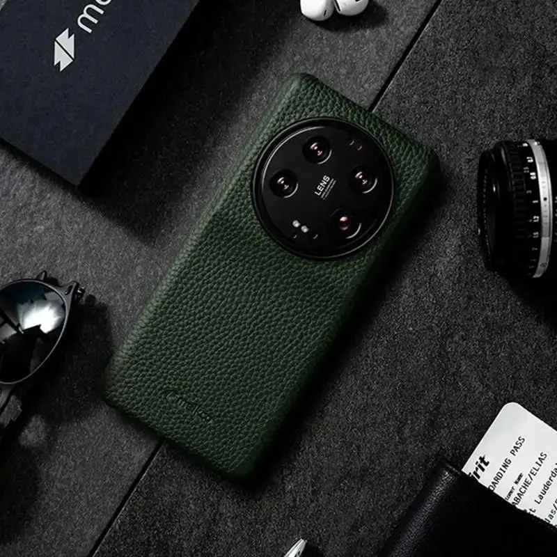 

Melkco Genuine Leather Phone Case for Xiaomi 13 Ultra Metal Camera Lens Protector Premium Cowhide Hard Cover For Xiaomi 13 Pro