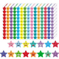 5-20sheets Kids Reward Stickers 15 Design Happy Smile Face Star Stickers Students Reward Chart Behavior Labels Scrapbook Crafts