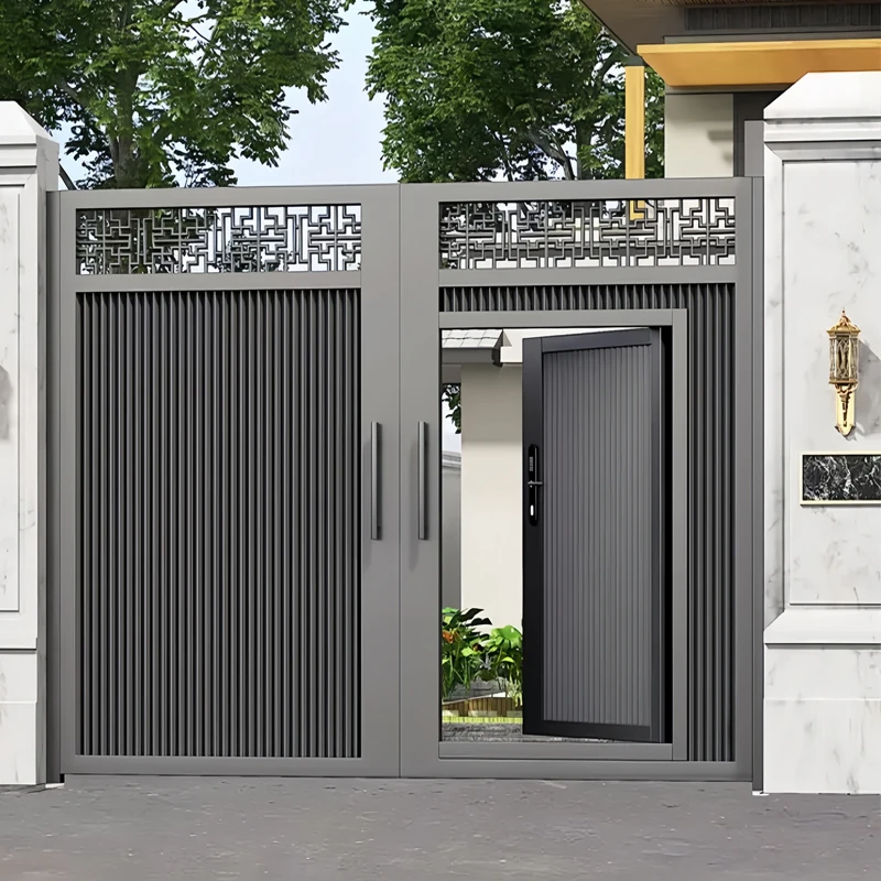 

*& Residential Security Door 3.5M Modern Entrance Aluminum Garden Swing Gate