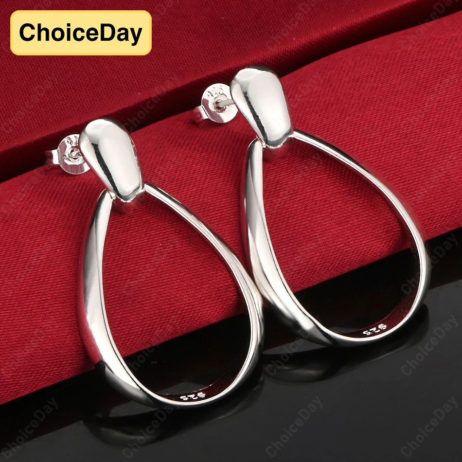 

ChoiceDay 925 Sterling Silver Exquisite Geometric Earrings Women Jewelry Party Accessories Wedding Gift